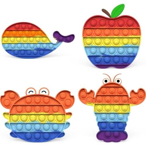 Color Push Bubble Fidget Sensory Squeeze Toys Stress Reliever Toys Fidget Toy Set for Kids Adult Autism Special Needs