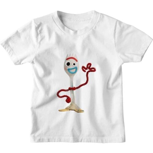 Short Sleeve Disney Children T-Shirts Toy Story Forky Kawaii Pattern Dropship Four Seasons Comfort Harajuku Fashion T Shirt Kids