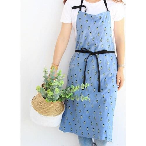 Printing Sleeveless Apron Cotton Home Work Clothes Art Florist Baking Large Size Adult Floral Manicure Apron Small Fresh