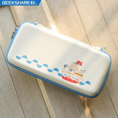 Geekshare Cute Nautical bear Storage Bag Protables For Nintend Switch Strap Badge Travel Carrying Case for Nintendo Switch