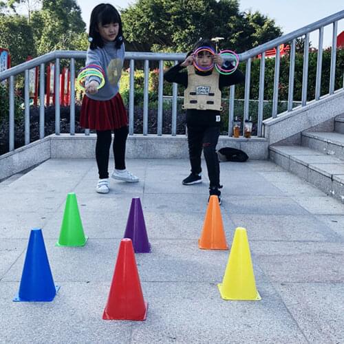 Outdoor Sports Toys Football Training Roadblock Agile Coordination Training Children Throwing Ring Bucket Toy Teaching Aids