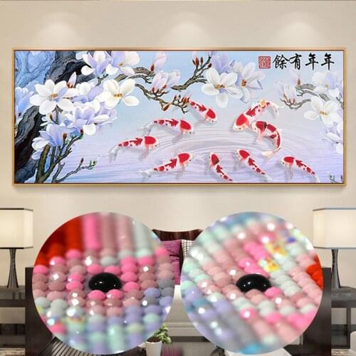 DIY New Crafts Diamond Embroidery Full Diamond Mural special shaped Diamond Painting for Decoration landscape Nine fish