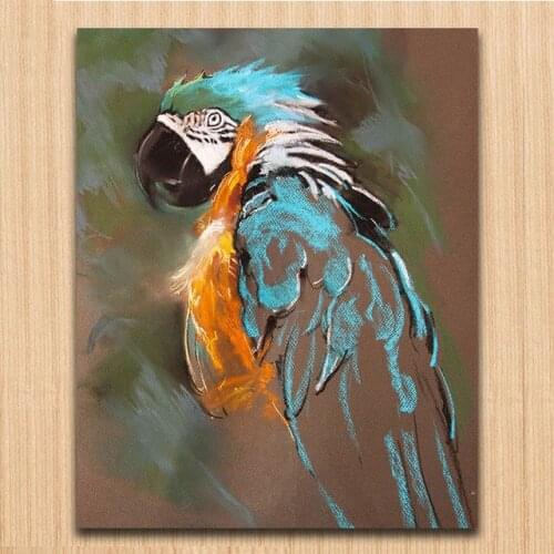 The parrot In sand animal Macaw pictures paints by numbers with paint colors on canvas for women girls framed hoom decorat