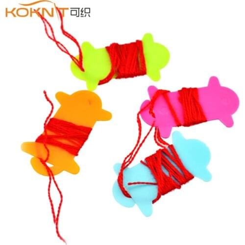 KOKNIT 10pcs/set Mini Thread String Winding Boards DIY Hand Craft Plastic Winding Sheet Yarn Coiling Plate Bobbins Sewing Access