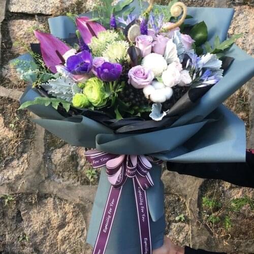 Korean Phantom Sky Style Flowers Bouquet Packing Paper High Archives Waterproof Package Decal Paper Gifts Wrapping Supplies