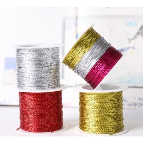 20M 1mm Gold Silver Red Tag Cord Thread Gift Wrapping String Strap Ribbon Rope Line For Wedding DIY Garment Bracelet Making