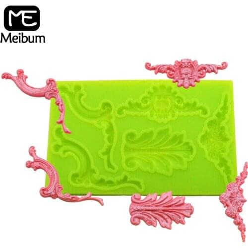 Meibum Roman Art Relief Fondant Cake Mold Wedding Birthday Chocolate Candy Pan Paste Sugar Craft Pastry Border Decorating Mould