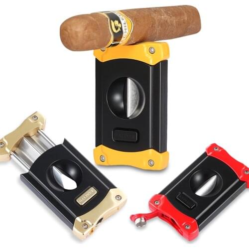 Galiner Metal Cigar Cutter with Punch Perfect Draw Cigar Opener Tool Innovative Design Cigar V Cut Gift Box Packaging
