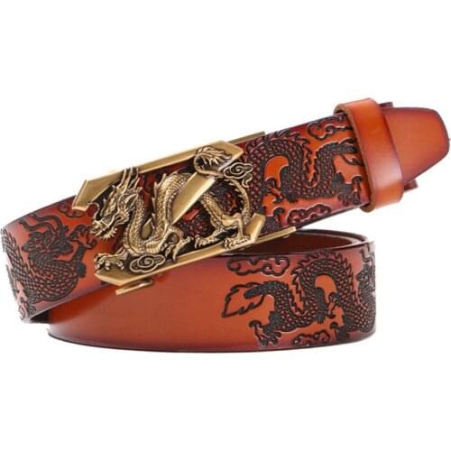 Nanaco Chinese Style Embossed Fashion Designer Belt High Quality Genuine Leather Belts for Men Quality Assurance