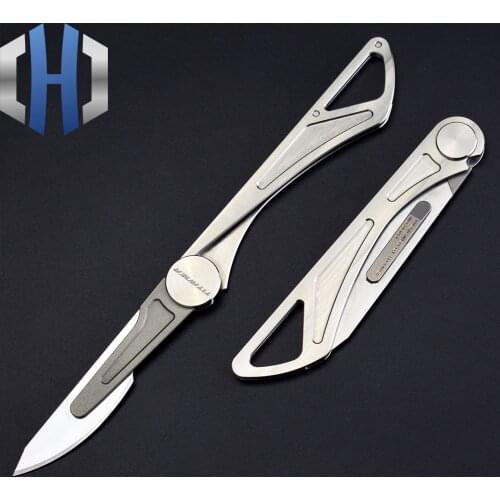 2019 NEW Arrival Titanium Alloy Scalpel Portable Engraving Ultralight Knife Unpacking Tool Outdoor Equipment Mini Folding Knife