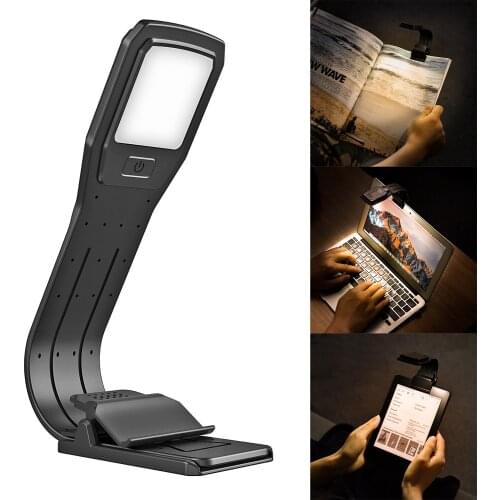 Portable Mini USB Clip Book Light Rechargeable By Power Bank Flexible Angle Eye Protection Reading Lamp For Kindle Book Ipad