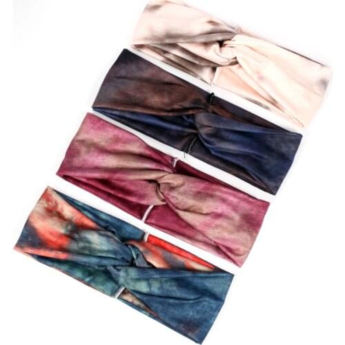 4 Pcs Tie Dye Headbands for Women Hair Accessories Girls Cute Hairband Woman Cross Wide Headband for Washing 2020 VERVAE