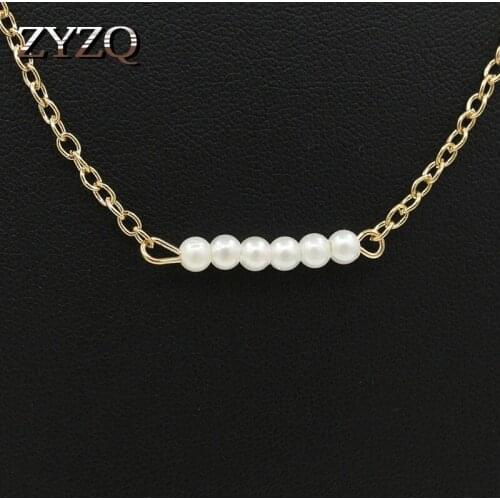 ZYZQ Simple Minimalist Accessories Necklaces For Women With Lovely Tiny Simulated Pearl New Years Gift For Wife Wholesale Lots