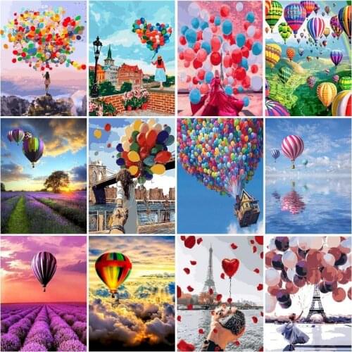 Gatyztory Painting By Numbers Kits For Adults Landscape Balloon Picture By Numbers Diy Artcraft Unique Gift For Home Decors Gift