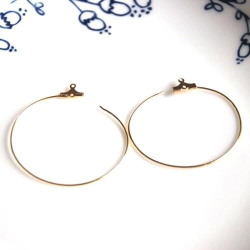Ear wires wholesale 10 pairs/lot golden gold color earring French hooks jewelry making craft findings DIY for women