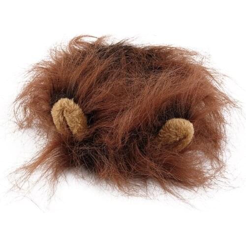 Pet Cat Dog Emulation Lion Hair Mane Ears Head Cap Autumn Winter Dress Up Costume Muffler Scarf Dropshipping