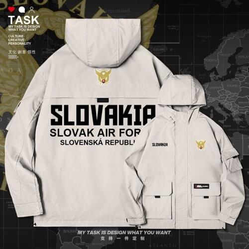 Slovak Republic Slovakia SVK Slovensko men jacket hooded air force logo army fan clothing mens Military mens autumn clothes