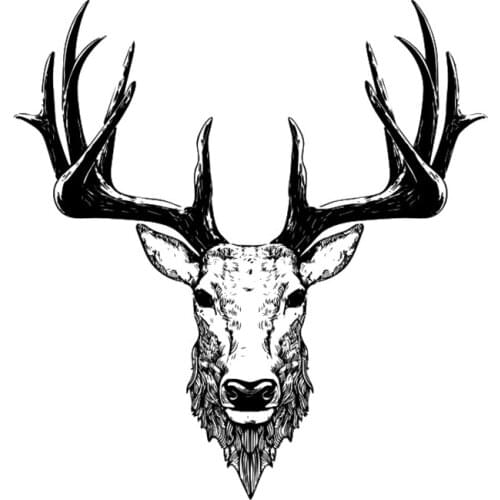 JuYouHui Exterior Accessories Decal Beautiful Horned Deer Car Stickers Waterproof Bumper Boot Styling Decals Vinyl PVC