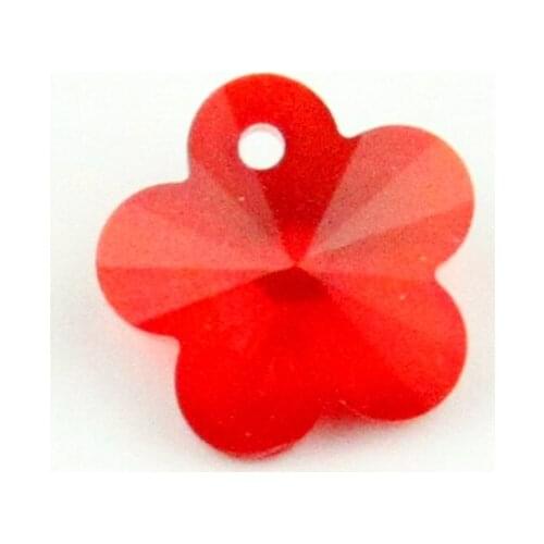Top Quality Red One Hole K9 Glass Flower Beads Crystal Handmade Beads 14mm 100-2000pcs For Jewelry Wedding Decoration DIY