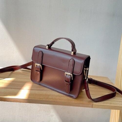 Women Handbag Small Female Shoulder Bag Pu Leather Ladies Totes Girl Messenger Bags Brown Satchels