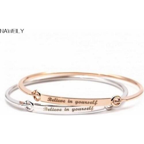 Fashion Letter Cuff Bracelet Women Simple Feminina Gold Silver Color Bracelets & Bangles Cute Gift Bijoux Jewelry NWLS152