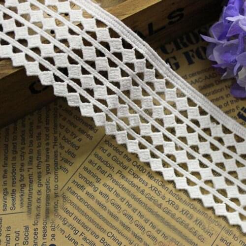 20Yards Apparel Sewing Fabric DIY White Trim Cotton Crocheted Lace Fabric Ribbon Handmade Accessories Craft 5cm