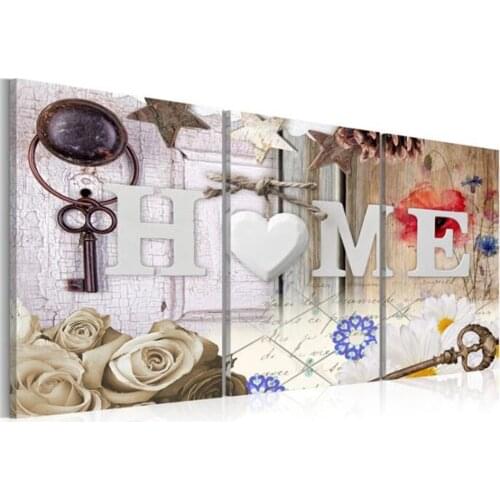 3 Piece Home Sweet Home Diamond embroidery Full Round Square Diamond Painting Mosaic Triptych 5d Picture Wall Art Decor Home