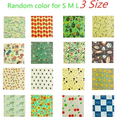 3pcs Reusable Beeswax-food-wrap Organic Beeswax Wrap Roll Fruit Vegetables Food Cling Film Natural Beeswax Cotton Wrap Washable