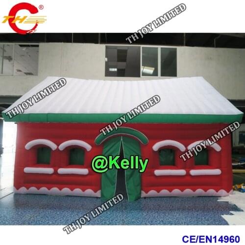 Free door shipping inflatable christmas house for sale, customized giant inflatable santa grotto for christmas rental