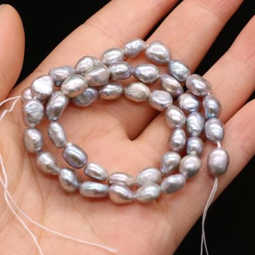 Natural Freshwater Pearl Beads Irregular Sliver Color String Loose Beads for Jewelry Making Necklace Bracelet Gifts