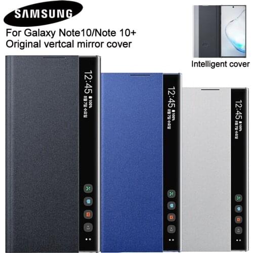 Original Samsung Mirror Clear View Smart Cover Phone Case For Samsung Galaxy Note10 5G Note X Note10+ Note 10 PLUS 5G Flip Case