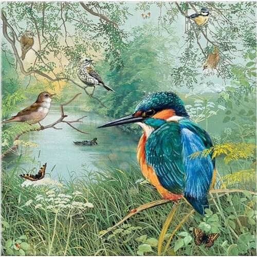 DIY 5D rhinestone mosaic Resin Full diamond Painting kingfisher Cross Stitch Kits Home Decoration Diamonds Embroidery bird