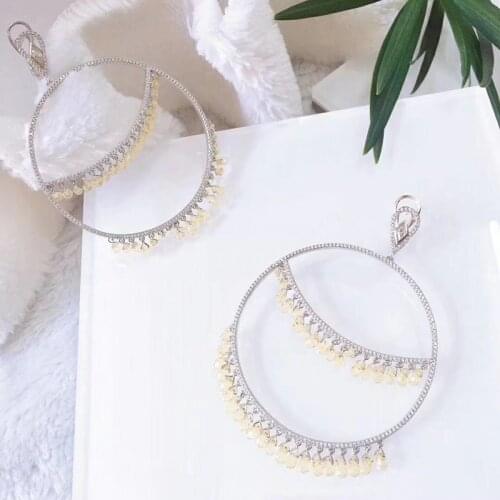 Designer Fashion 925 Sterling Silver Jewelry 3A Cubic Zirconia Party Earring