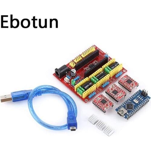 For 3DV4 CNC Shield V4 + Nano 3.0 + 3pcs A4988 Reprap Stepper Drivers Set For Arduino