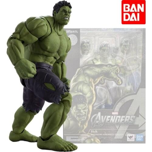 Bandai Original S.H.Figuarts Marvel Legends Avengers Assemble Edition Hulk PVC Anime Action Figures Collection Model Toys Gifts
