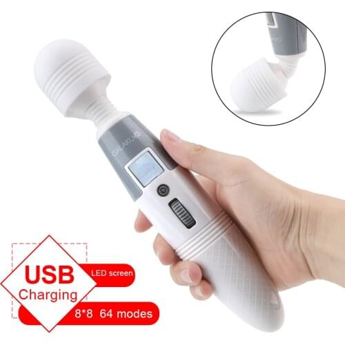 Sex Toys for Women Vaginal Massager Huge Head AV Vibrator 64 Modes Powerful Magic Wand Vibrator Clitoris Stimulator