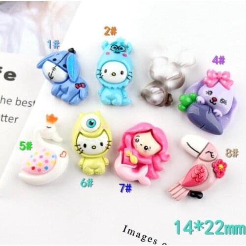 10pcs/lot Kawaii Swan flatback Resin Cabochons Embellishments Scrapbook Craft DIY Hair Bow Phone Accessories