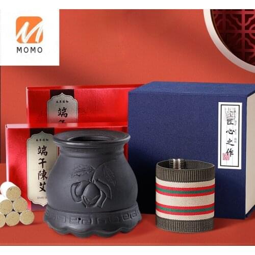 Moxibustion Jar Ceramic Box Household Scraping Lotus Mouth Stone Warming Moxibustion Machine Tools