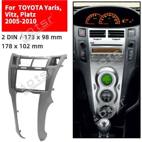 11-401 Top Quality Radio Fascia for TOYOTA Yaris Vitz Platz 2005 2006 - 2010 (Black) Stereo Fascia Dash CD Trim Installation Kit