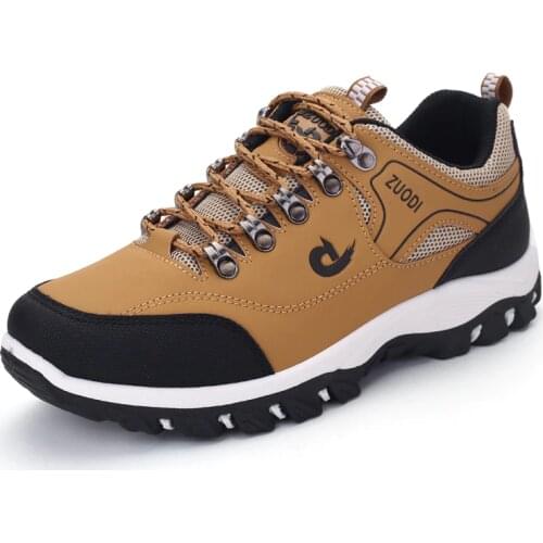 Men Shoes Spring Autumn Breathable Casuals Hiking Walking Sneakers Outdoor Ultralight Leather Slip-on Climbing Trekking Sneakers