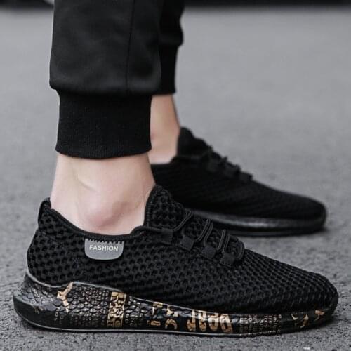Summer Men Shoes Breathable Mesh Sneakers Tenis Masculino Adulto Zapatos Student Black Board Shoes Casual Chaussures Pour Hommes