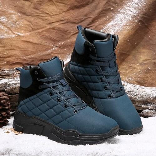 2021 New Winter Warm Mens Camouflage Boots Snow Military Combat Boots High Top Work Ankle Rubber Shoes Army Flats Cotton Shoes
