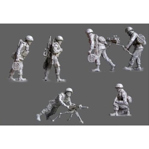 1/72 Scale Unpainted Resin Figure AGS-17(AGL)with che team Model Kits Military New(6 pcs)