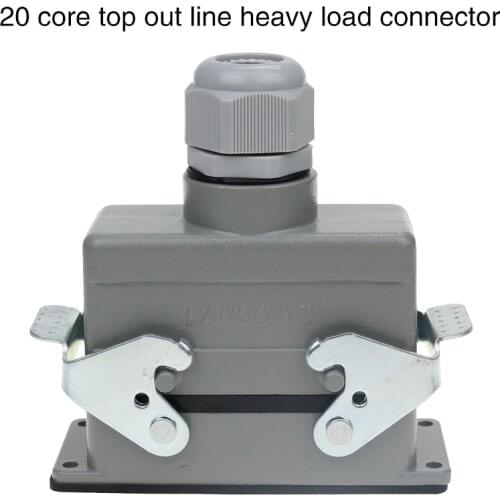 Rectangular heavy-duty connector hdc-he-020 20-core aviation socket 16A