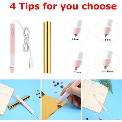 Different Nib USB Heating Hot Stamping Pen Lettering With Gold Heat-activated Foil DIY Calligraphy Personal Customize Pink New