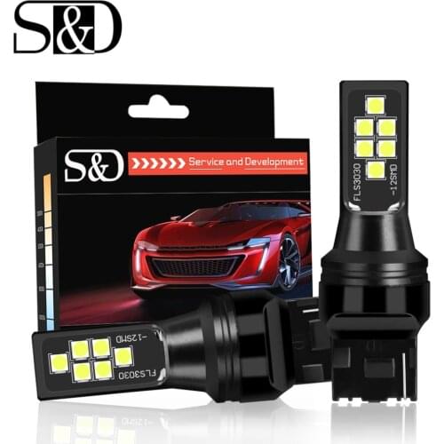 2pcs 7440 7443 SRCK T20 LED W21W W21/5W WY21W LED Bulbs Car Reverse Brake Tail Lights White Red Amber Auto Lamp 12V 24V