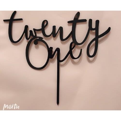 Twenty One Happy Birthday Acrylic Cake Topper Numbers 21 Acrylic Cupcake Topper For Anniversary Birthday Party Cake Decorations