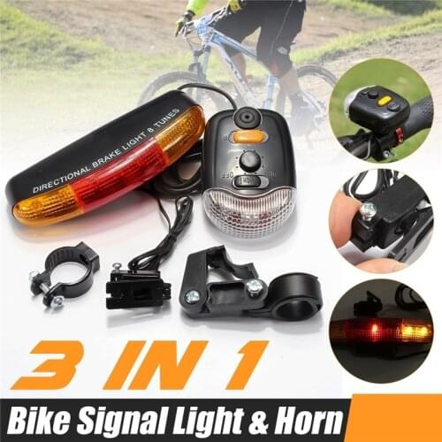 Bicycle Rear Tail Warning Light Cycling Horn Bell Safety LED Turn Signal Lamp for Bike(batteries does not included)