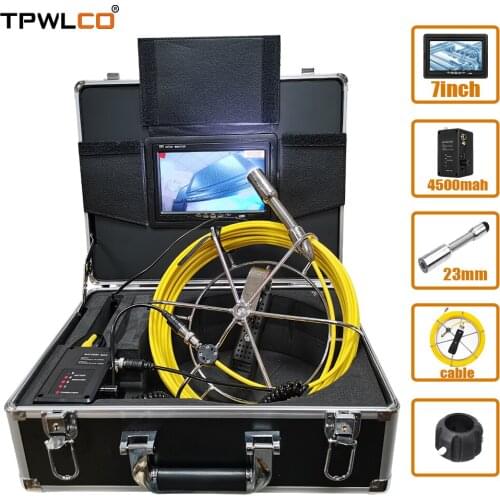 Diameter 23mm Pipe Video Camera 4500mAh Battery 20/30/40/50m Cable Sewer Drain Inspection Waterproof Endoscope
