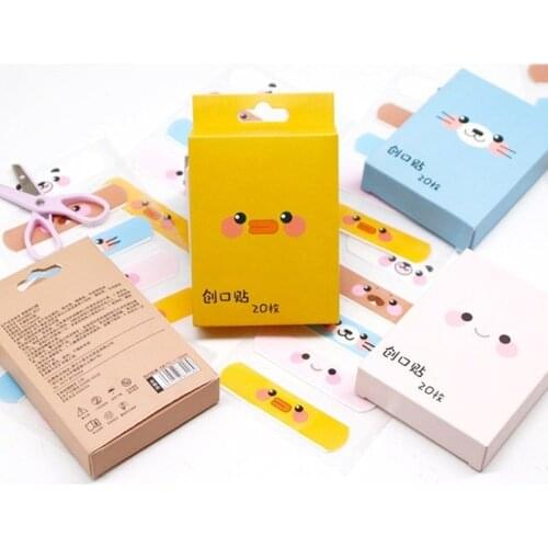 20Pcs Cartoon Waterproof Bandage Band Aid Hemostatic Adhesive Aid Waterproof First Aid Emergency Kit for Kids Adhesive Bandage